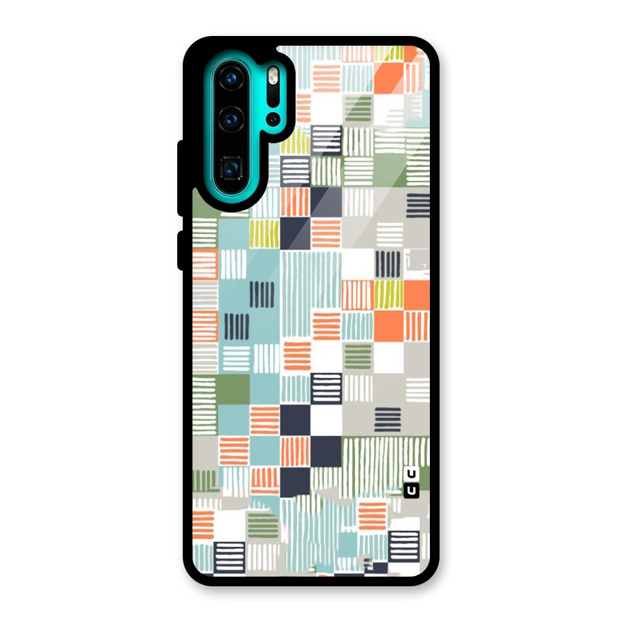 Tiny Boxes Stripes Glass Back Case for Huawei P30 Pro