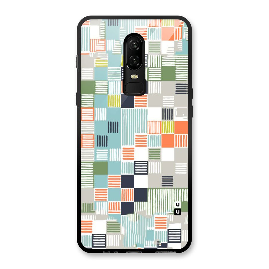 Tiny Boxes Stripes Glass Back Case for OnePlus 6