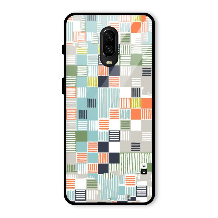 Tiny Boxes Stripes Glass Back Case for OnePlus 6T