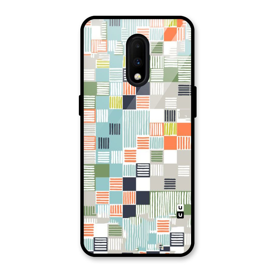 Tiny Boxes Stripes Glass Back Case for OnePlus 7
