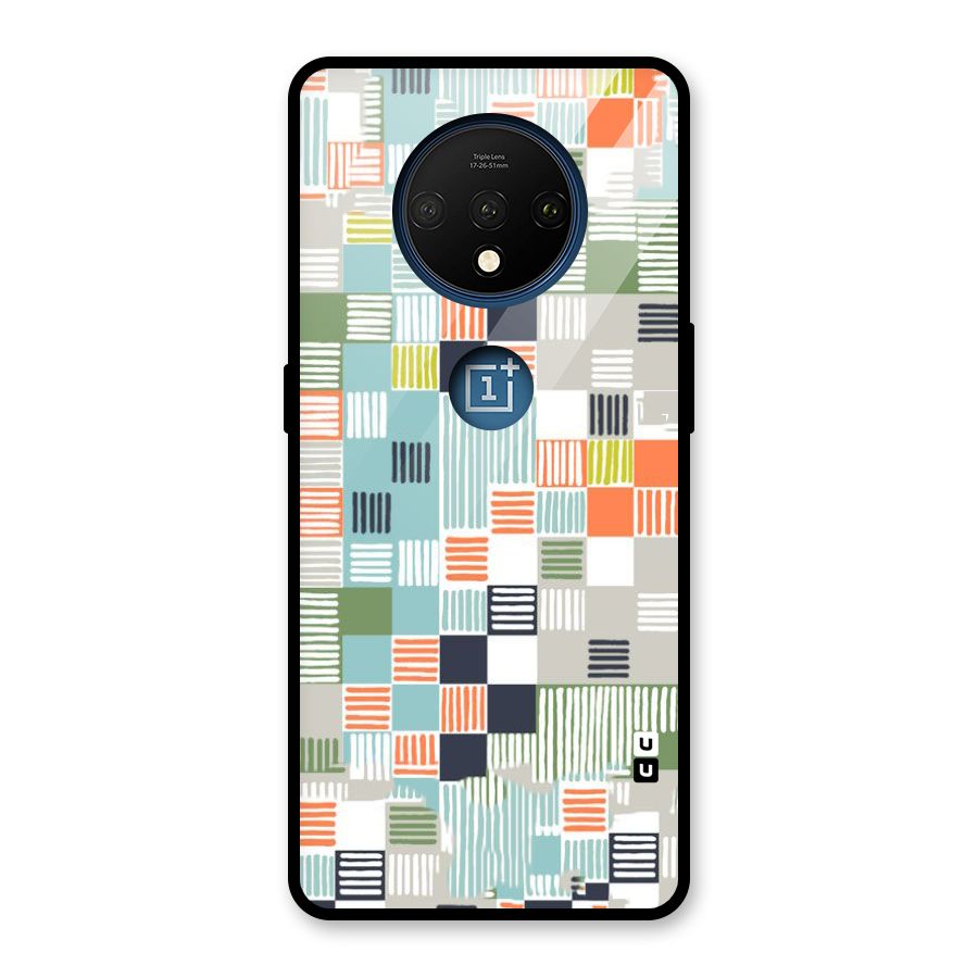 Tiny Boxes Stripes Glass Back Case for OnePlus 7T