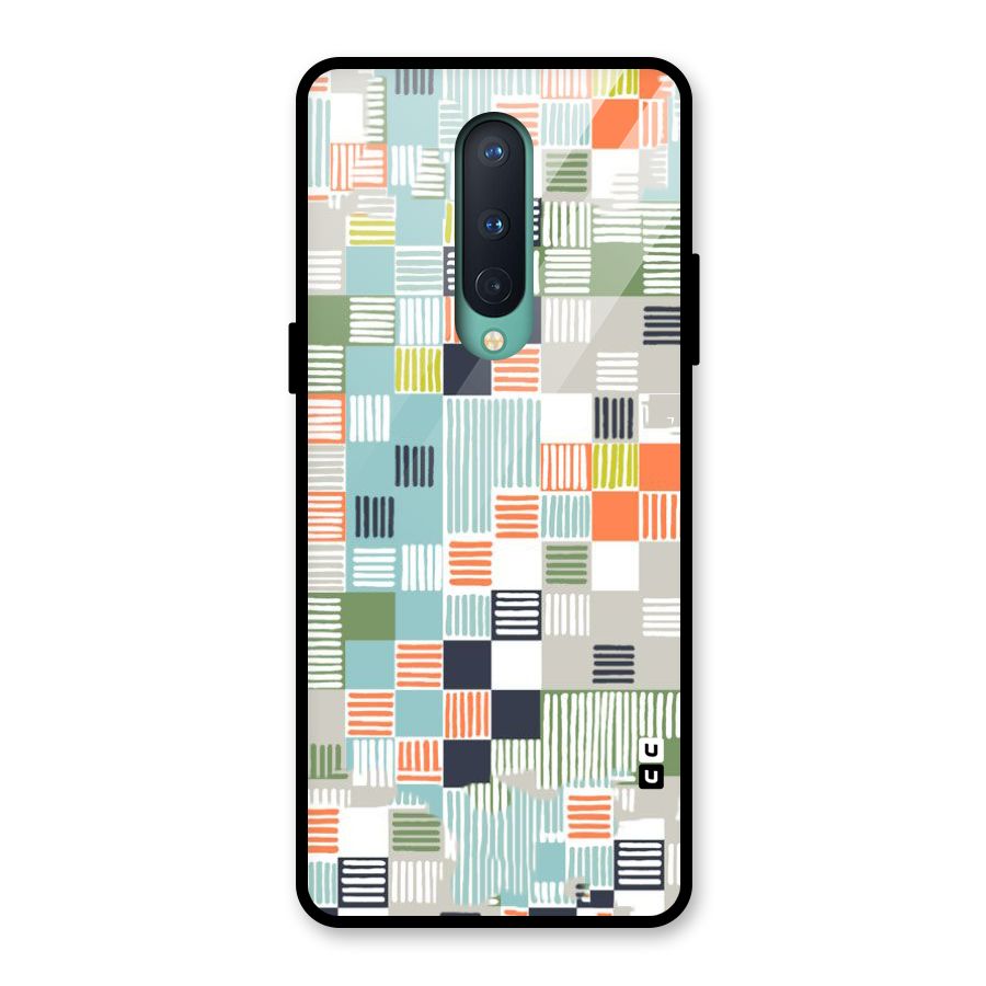 Tiny Boxes Stripes Glass Back Case for OnePlus 8