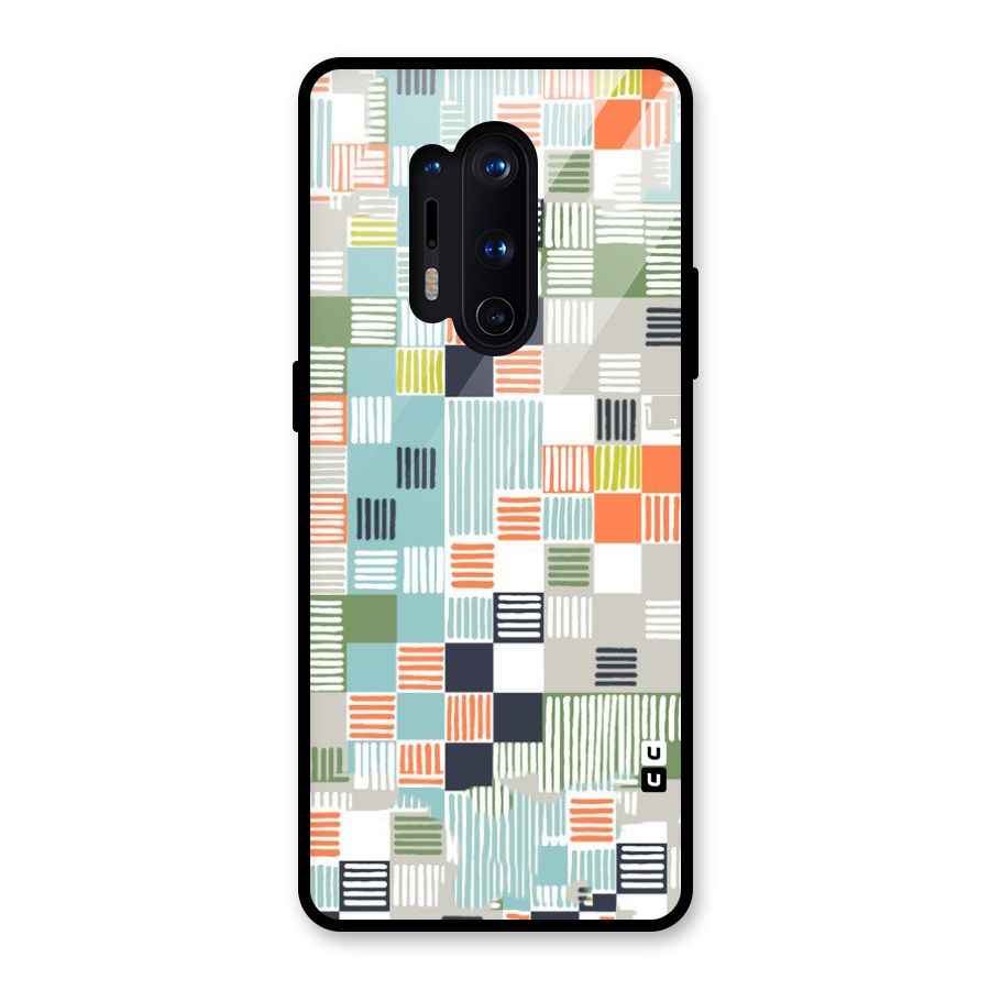 Tiny Boxes Stripes Glass Back Case for OnePlus 8 Pro