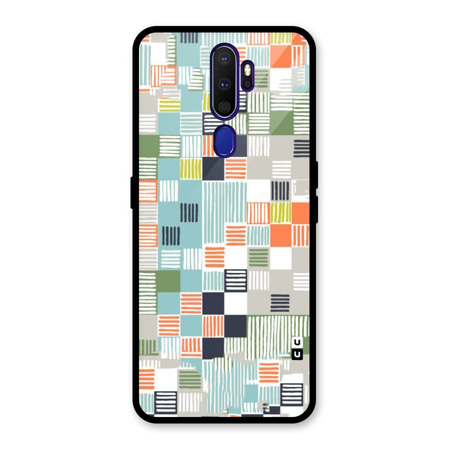 Tiny Boxes Stripes Glass Back Case for Oppo A9 (2020)