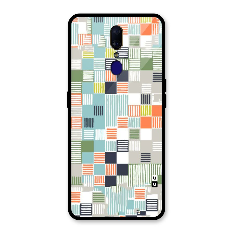Tiny Boxes Stripes Glass Back Case for Oppo F11