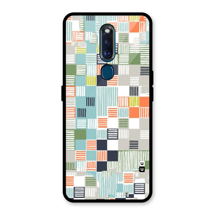 Tiny Boxes Stripes Glass Back Case for Oppo F11 Pro
