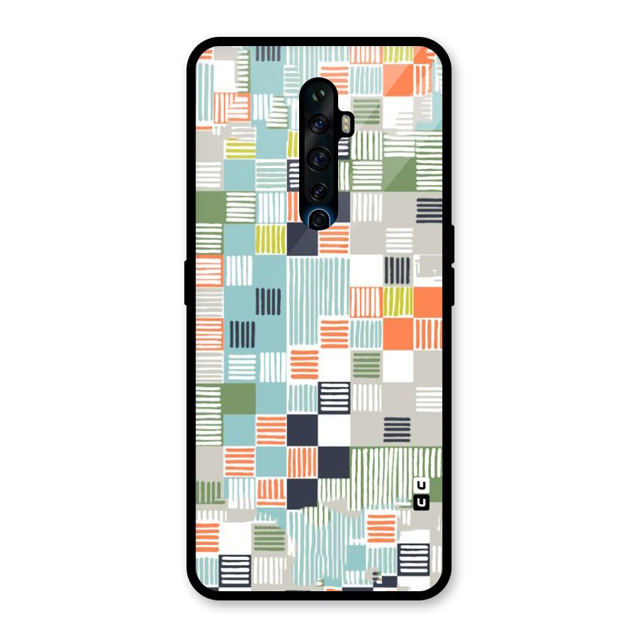 Tiny Boxes Stripes Glass Back Case for Oppo Reno2 Z