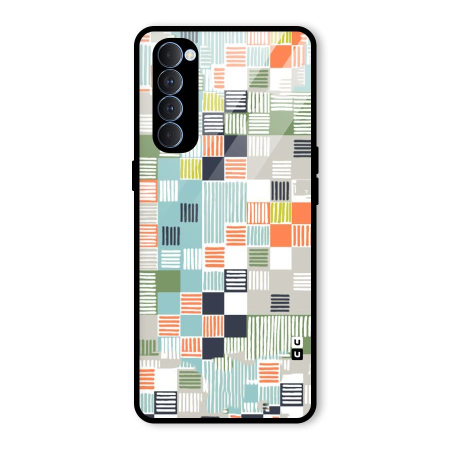 Tiny Boxes Stripes Glass Back Case for Oppo Reno4 Pro