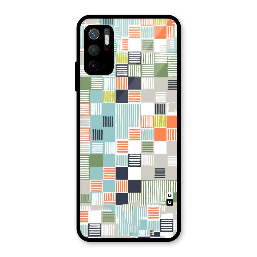 Tiny Boxes Stripes Glass Back Case for Poco M3 Pro 5G