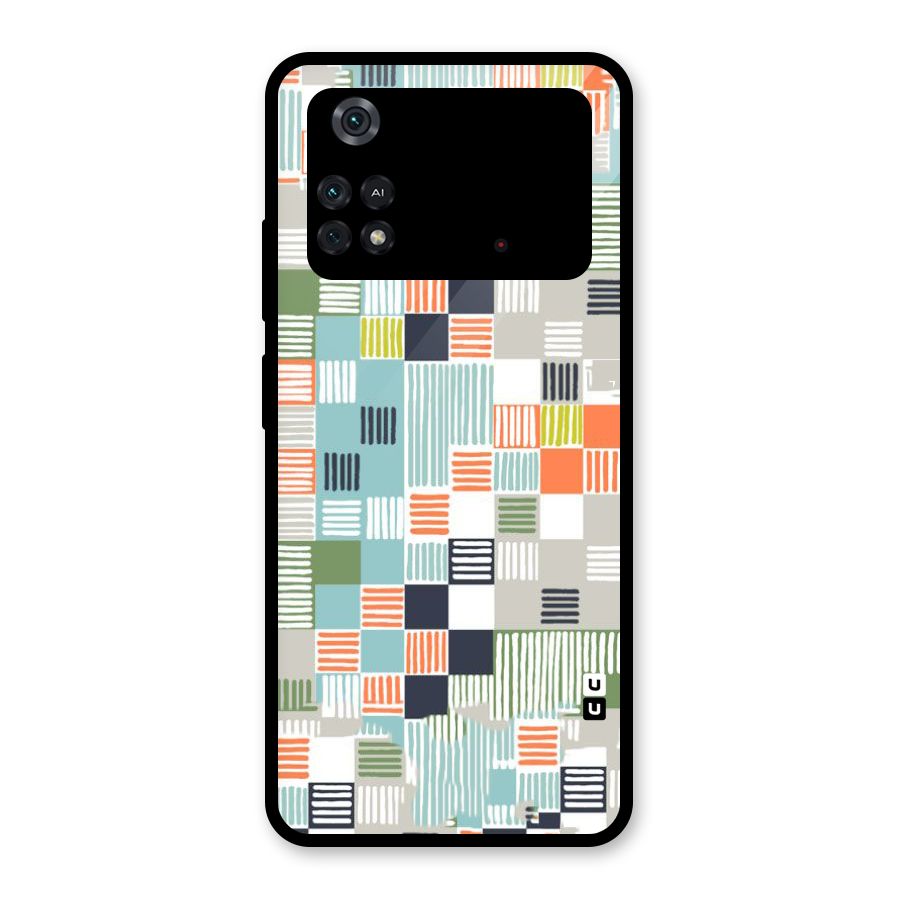 Tiny Boxes Stripes Glass Back Case for Poco M4 Pro 4G