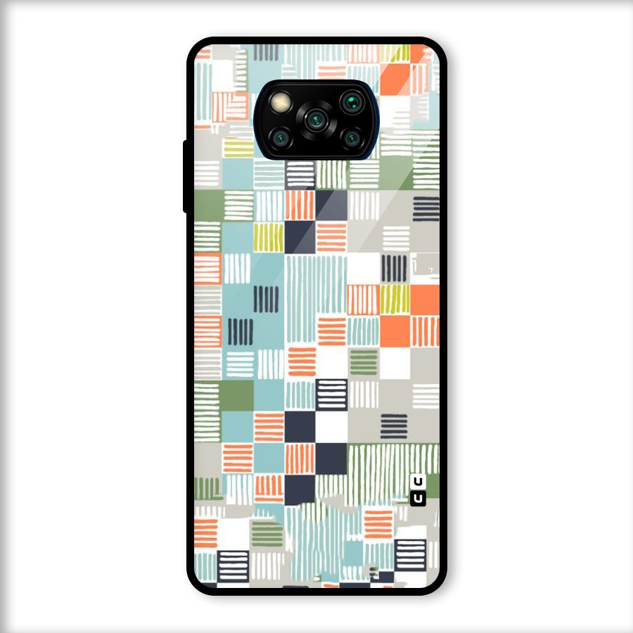 Tiny Boxes Stripes Glass Back Case for Poco X3