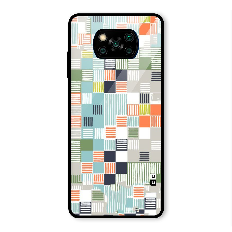 Tiny Boxes Stripes Glass Back Case for Poco X3 Pro