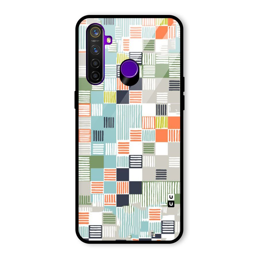 Tiny Boxes Stripes Glass Back Case for Realme 5 Pro