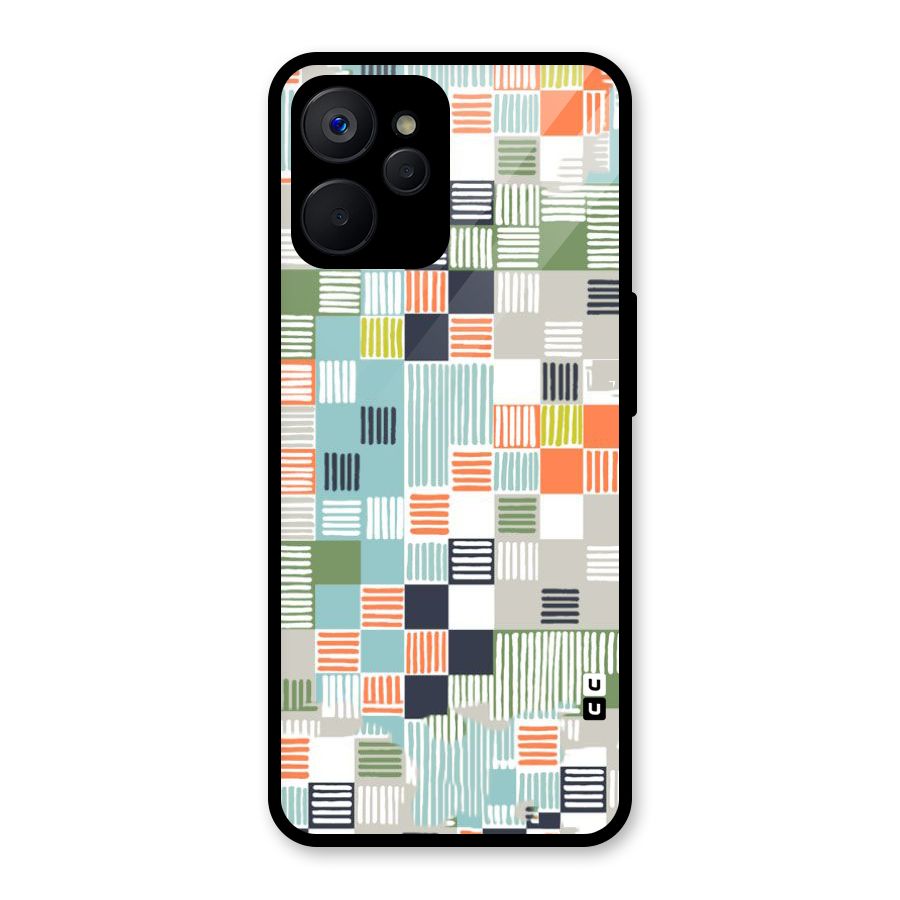 Tiny Boxes Stripes Glass Back Case for Realme 9i 5G