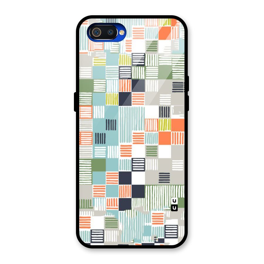 Tiny Boxes Stripes Glass Back Case for Realme C2