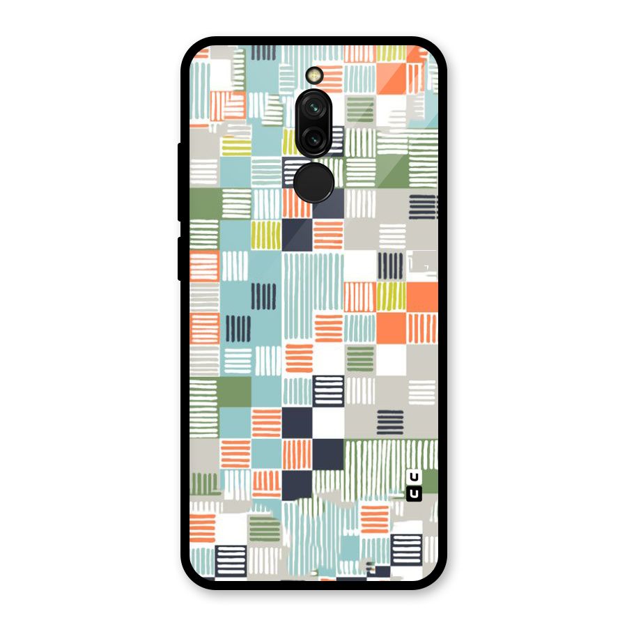 Tiny Boxes Stripes Glass Back Case for Redmi 8