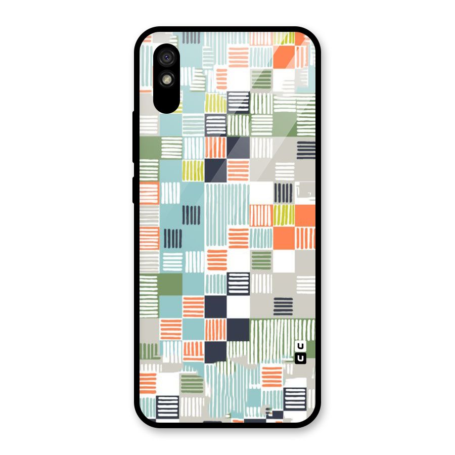 Tiny Boxes Stripes Glass Back Case for Redmi 9A