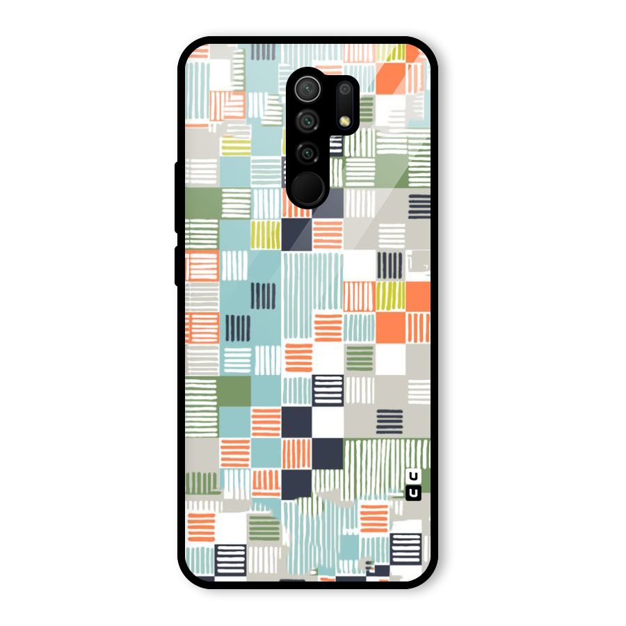 Tiny Boxes Stripes Glass Back Case for Redmi 9 Prime
