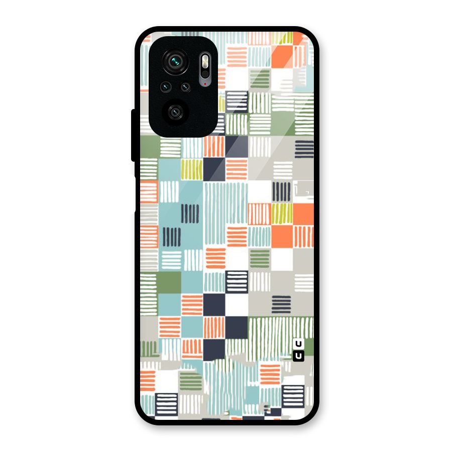 Tiny Boxes Stripes Glass Back Case for Redmi Note 10S