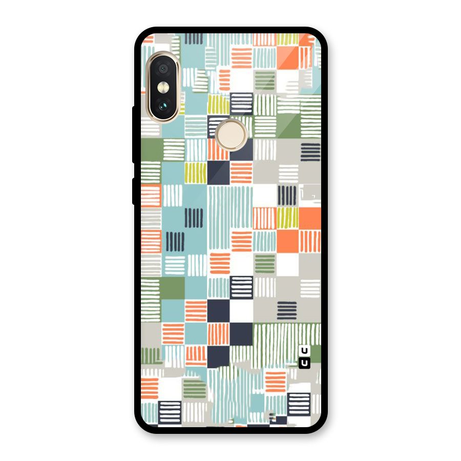 Tiny Boxes Stripes Glass Back Case for Redmi Note 5 Pro