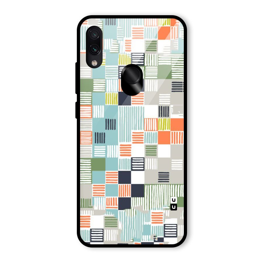 Tiny Boxes Stripes Glass Back Case for Redmi Note 7 Pro