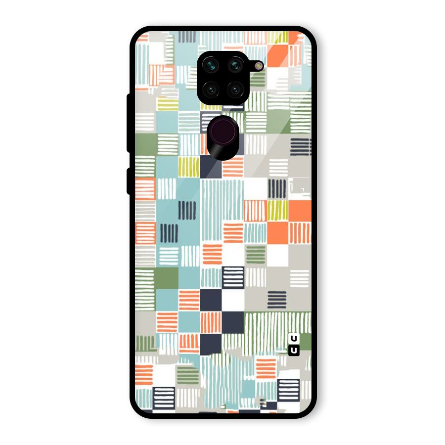 Tiny Boxes Stripes Glass Back Case for Redmi Note 9