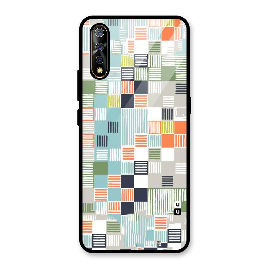 Tiny Boxes Stripes Glass Back Case for Vivo S1