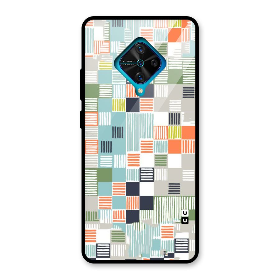 Tiny Boxes Stripes Glass Back Case for Vivo S1 Pro