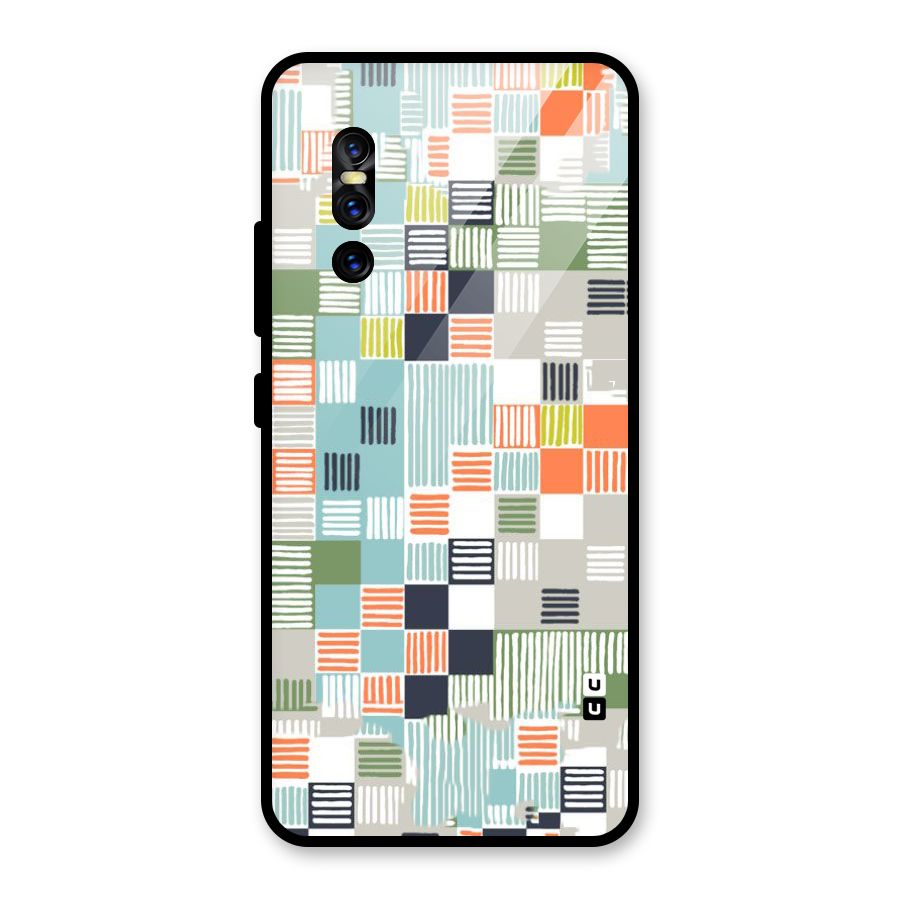 Tiny Boxes Stripes Glass Back Case for Vivo V15 Pro
