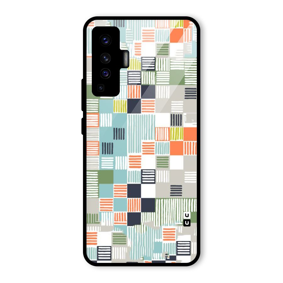 Tiny Boxes Stripes Glass Back Case for Vivo X50