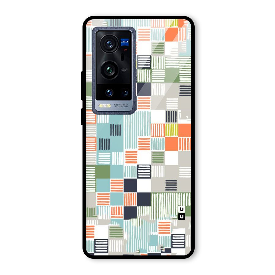 Tiny Boxes Stripes Glass Back Case for Vivo X60 Pro Plus
