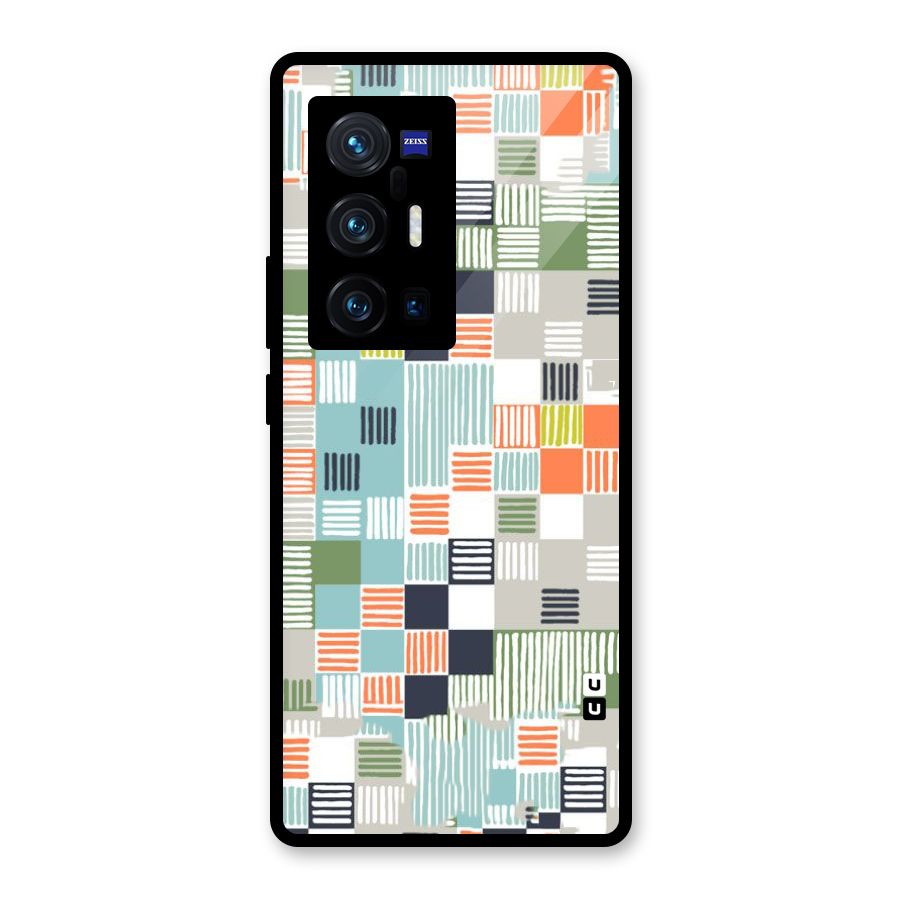 Tiny Boxes Stripes Glass Back Case for Vivo X70 Pro Plus