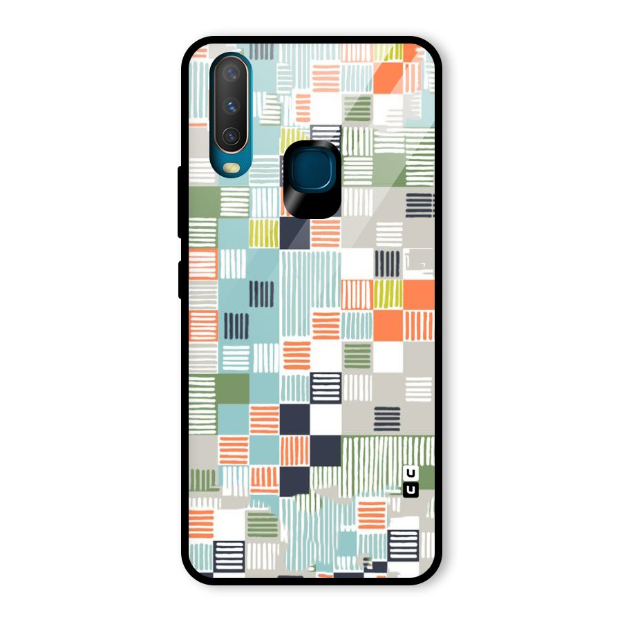 Tiny Boxes Stripes Glass Back Case for Vivo Y12