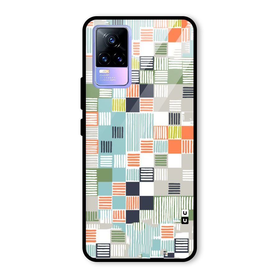 Tiny Boxes Stripes Glass Back Case for Vivo Y73