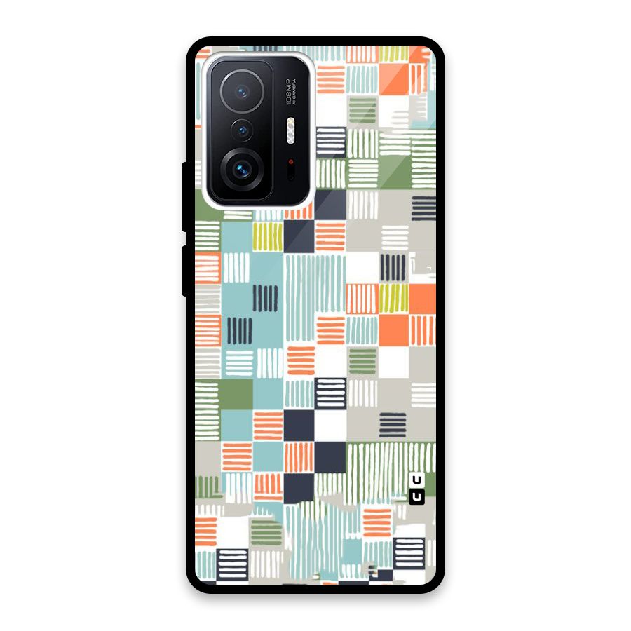 Tiny Boxes Stripes Glass Back Case for Xiaomi 11T Pro