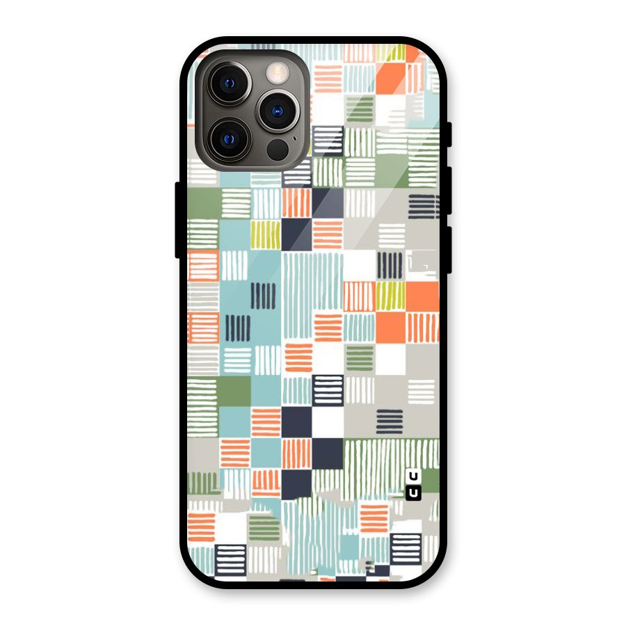 Tiny Boxes Stripes Glass Back Case for iPhone 12 Pro
