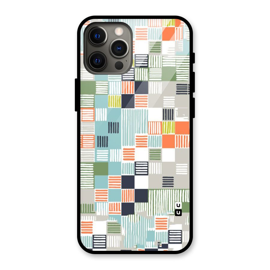 Tiny Boxes Stripes Glass Back Case for iPhone 12 Pro Max