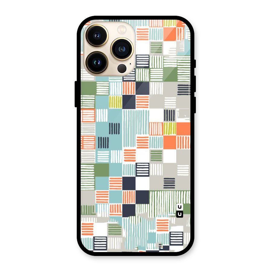 Tiny Boxes Stripes Glass Back Case for iPhone 13 Pro Max