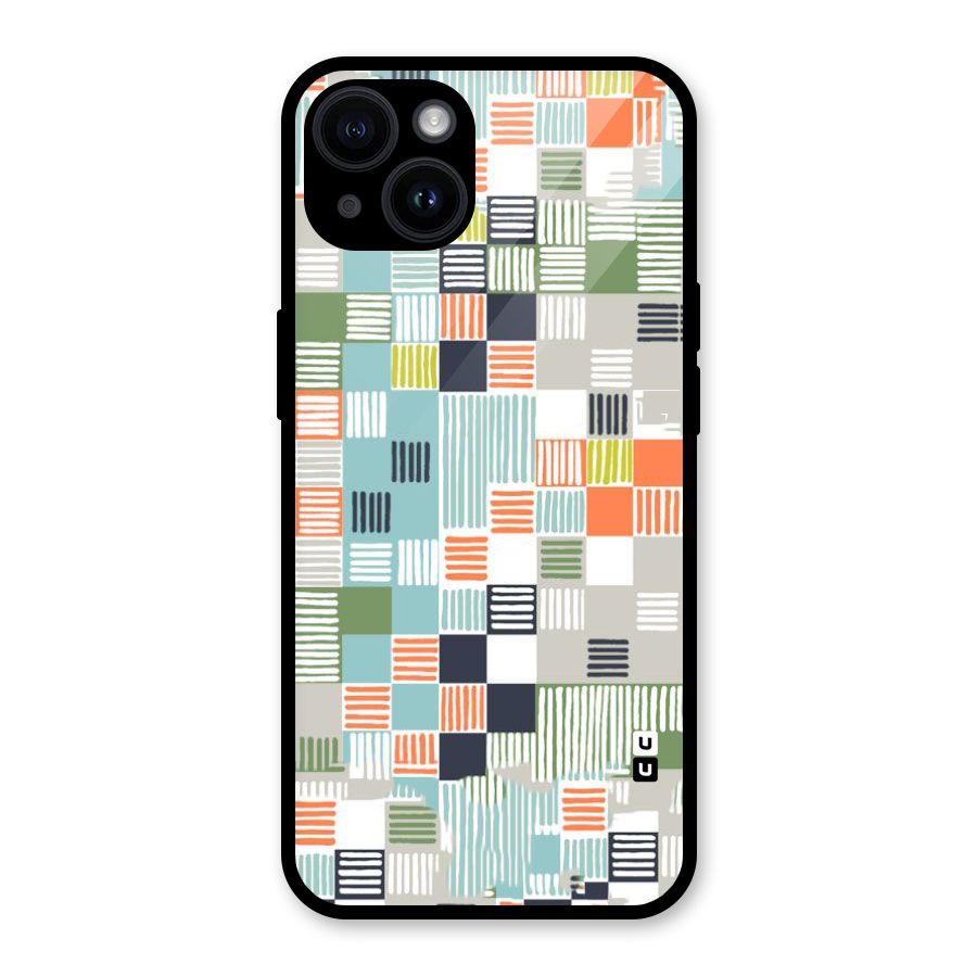 Tiny Boxes Stripes Glass Back Case for iPhone 14