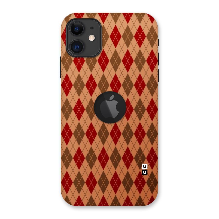 Tiny Checks Diamond Back Case for iPhone 11 Logo Cut