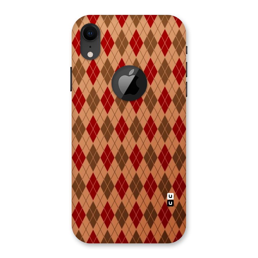 Tiny Checks Diamond Back Case for iPhone XR Logo Cut