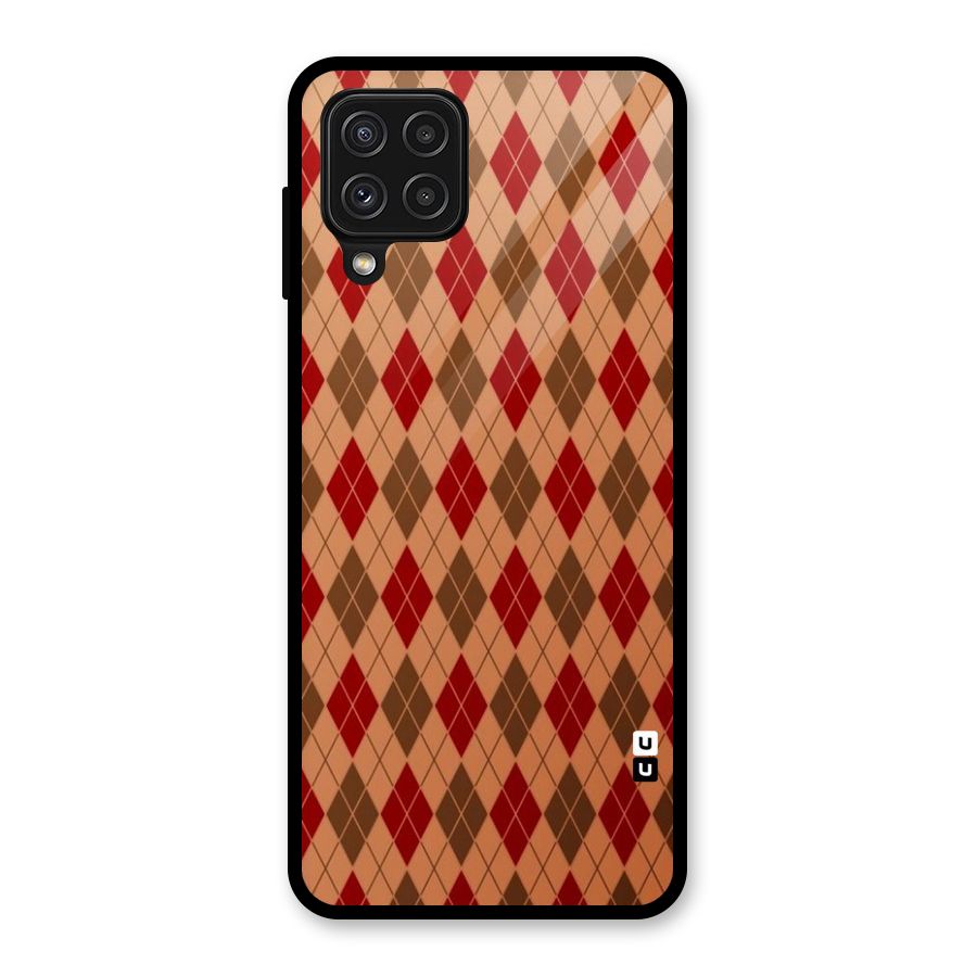 Tiny Checks Diamond Glass Back Case for Galaxy A22 4G