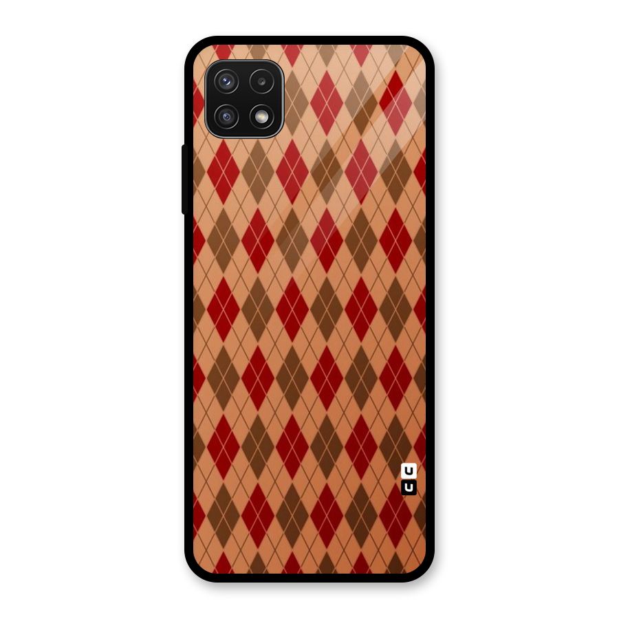 Tiny Checks Diamond Glass Back Case for Galaxy A22 5G