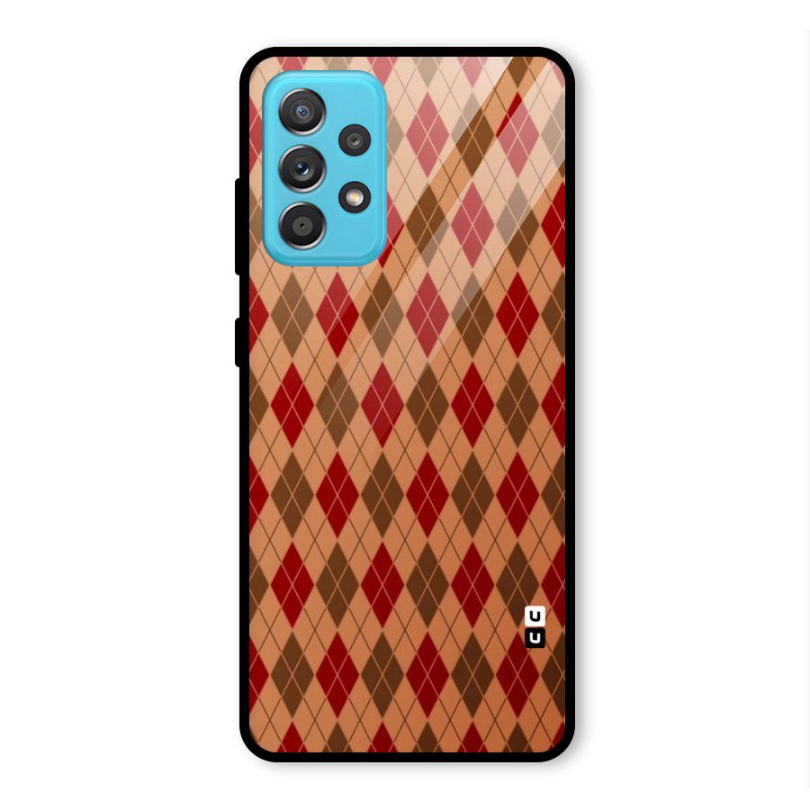 Tiny Checks Diamond Glass Back Case for Galaxy A52