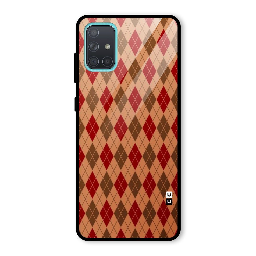 Tiny Checks Diamond Glass Back Case for Galaxy A71