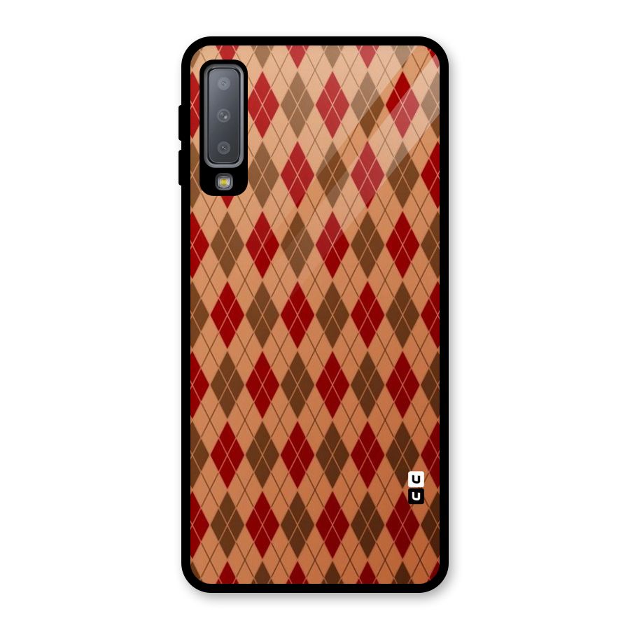 Tiny Checks Diamond Glass Back Case for Galaxy A7 (2018)