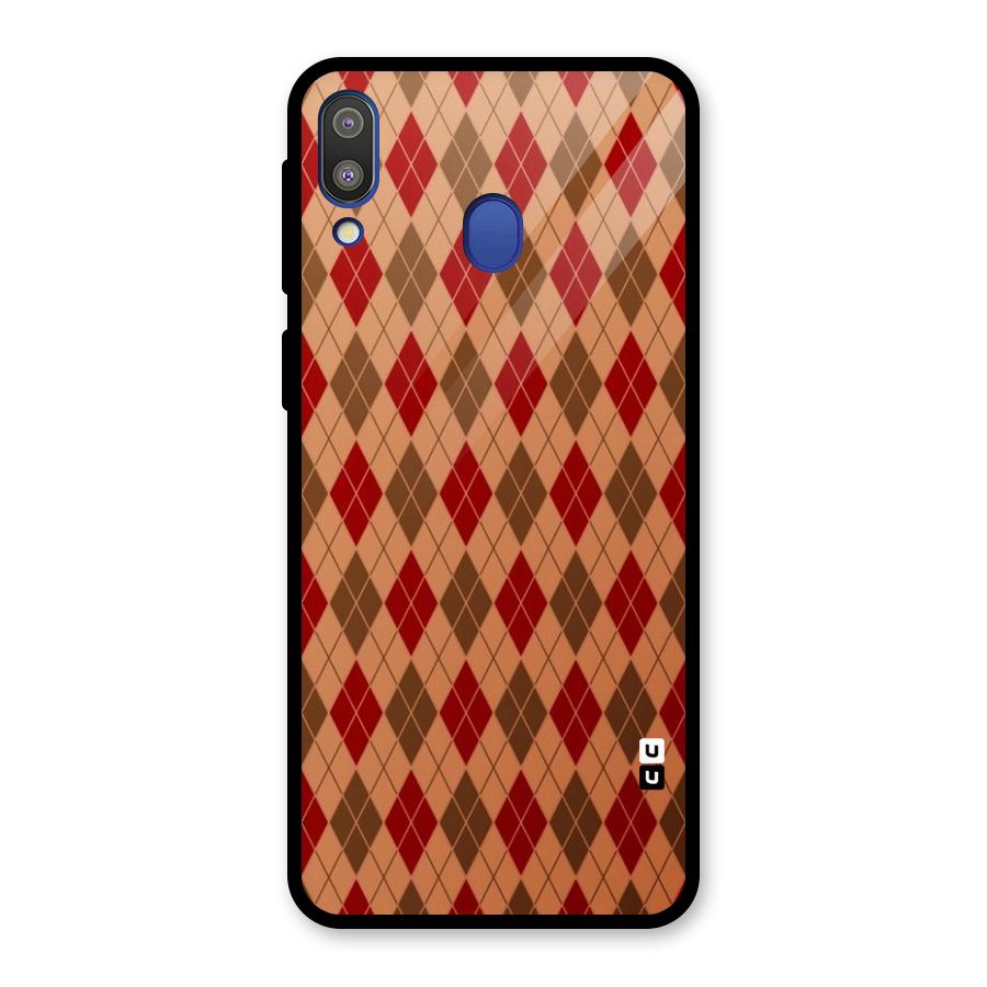 Tiny Checks Diamond Glass Back Case for Galaxy M20