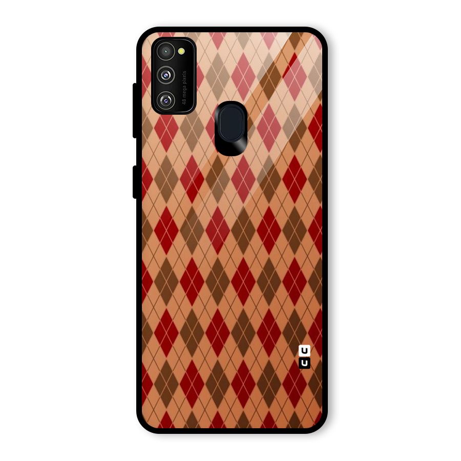 Tiny Checks Diamond Glass Back Case for Galaxy M30s