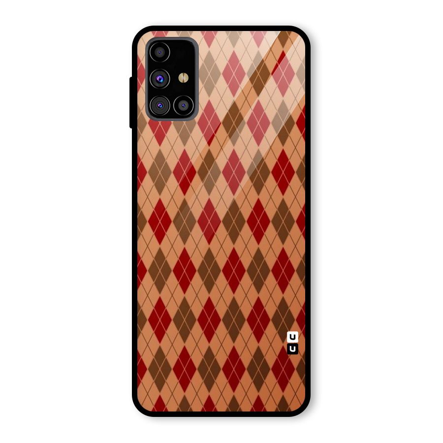 Tiny Checks Diamond Glass Back Case for Galaxy M31s
