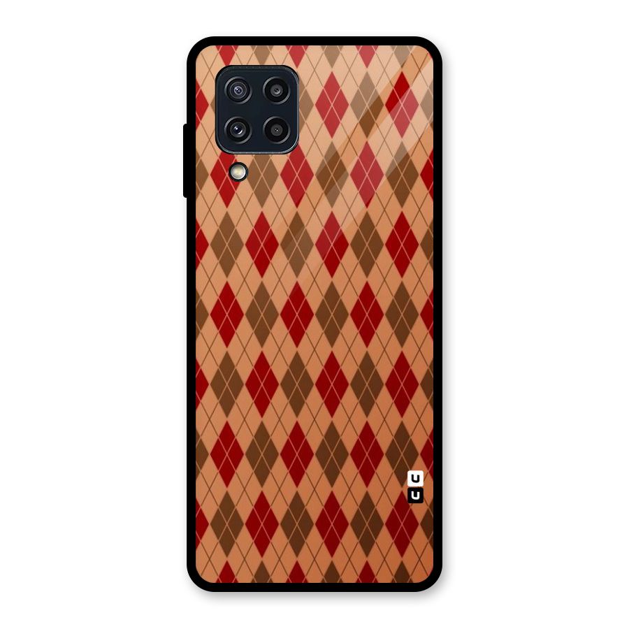 Tiny Checks Diamond Glass Back Case for Galaxy M32